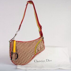 Authentic Christian Dior Rasta Trotter Saddle Bag